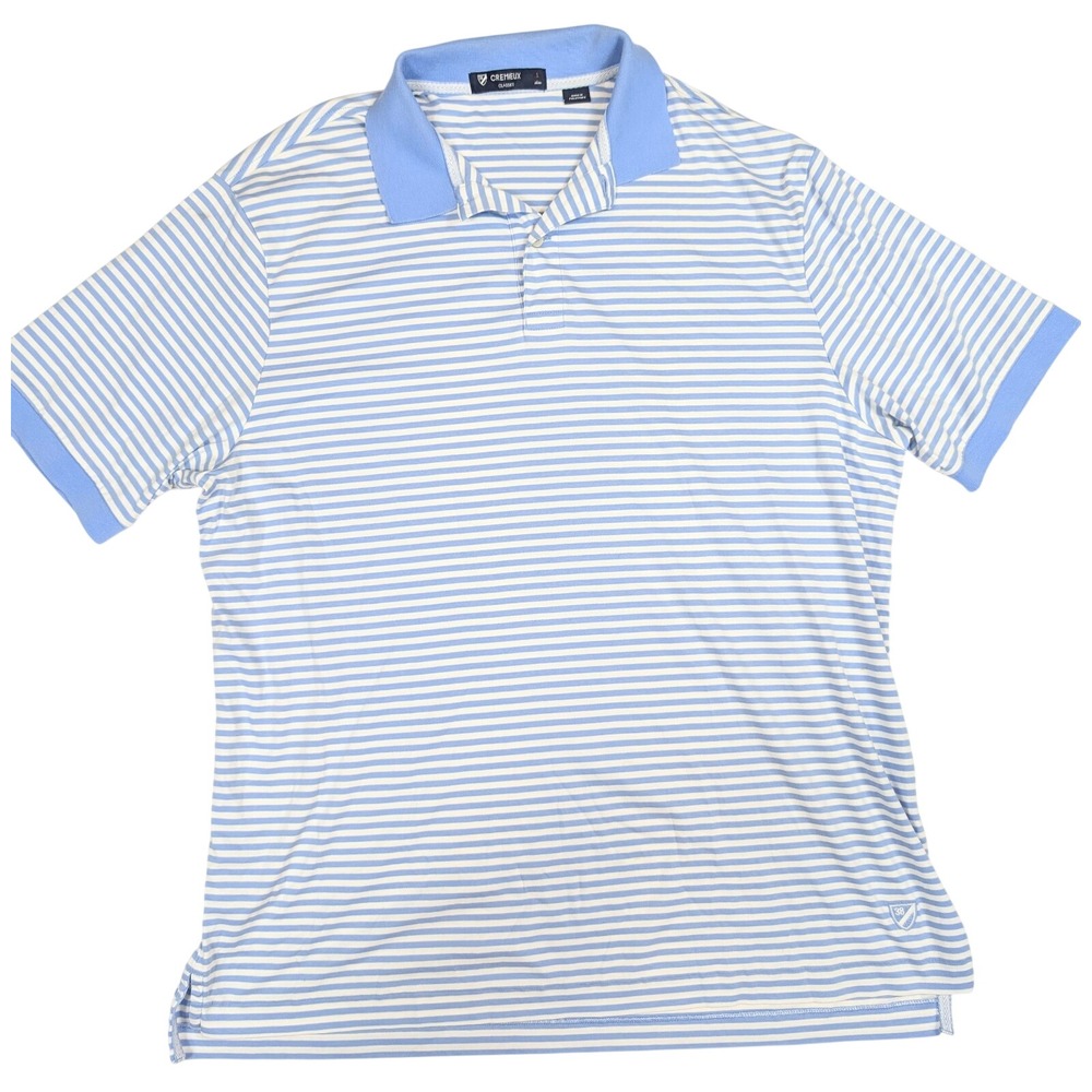 Daniel Cremieux Classics 38 Blue‎ Striped Short Sleeve Polo Men's Size Large